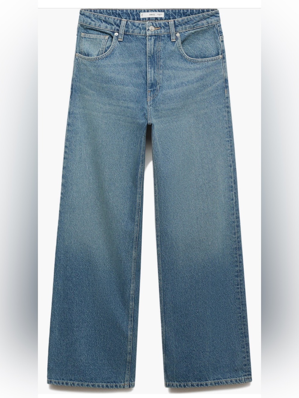 MANGO Mid Rise Straight Leg Jeans